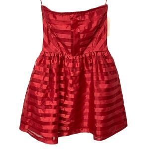 Frenchi Strapless Red Striped Strapless Cocktail Party Dress Size 3 or 0 NEW
